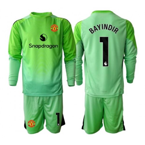 Stroje piłkarskie Manchester United Altay Bayindir #1 Bramkarskie Koszulka Trzeciej dla dzieci 2025-26 Długi Rękaw (+ szorty)